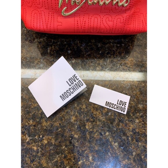 Love Moschino Vegan Red Mini Backpack NWOT - Picture 2 of 10